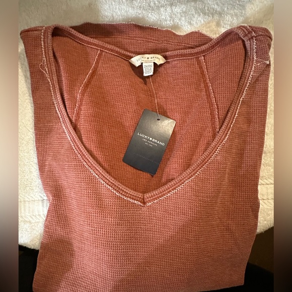 Lucky Brand Rust Knit Top D-107 - Picture 1 of 4